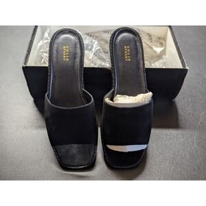 Size 7.5 - Victoria Secret - Colin Stuart Black Suede Mules - NIB - Missing Lid